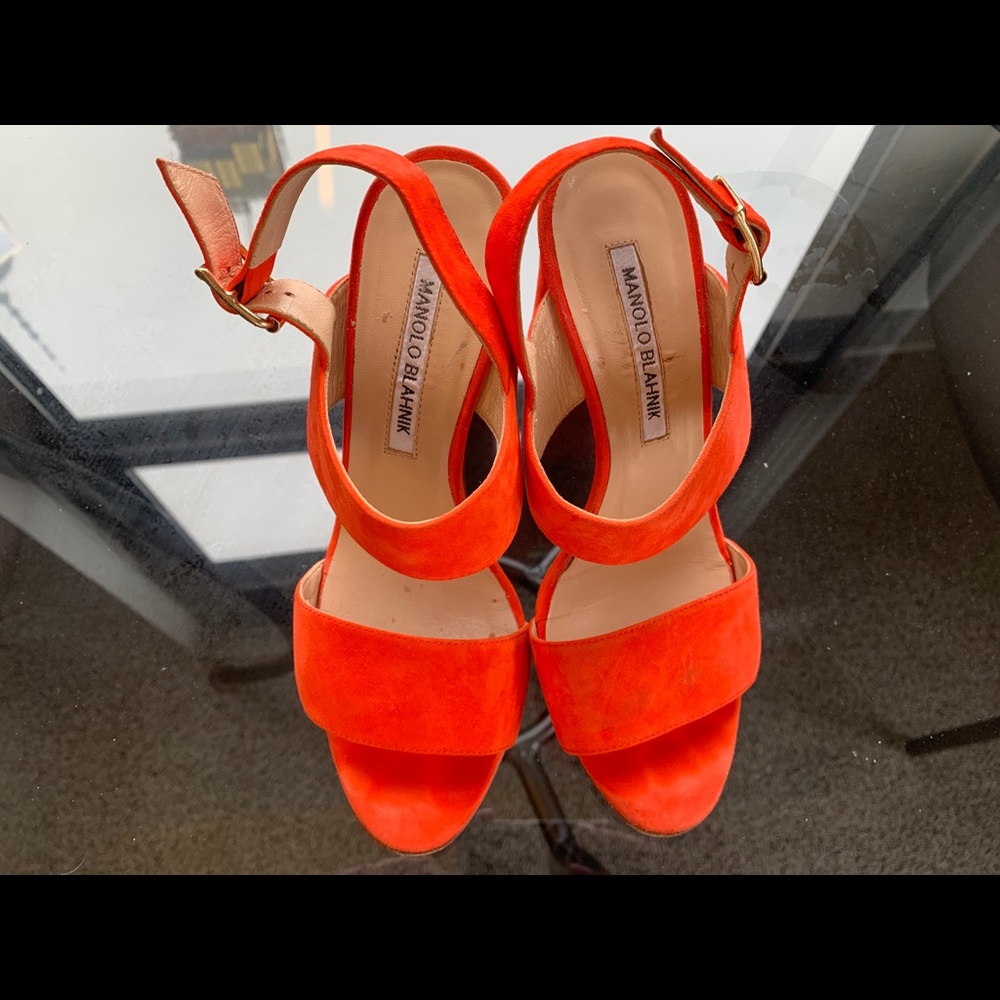 Manolo Blahnik Orange Heels